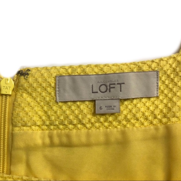 LOFT | Pleated Yellow Honeycomb Textured Sundress - Picture 4 of 8